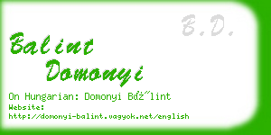 balint domonyi business card